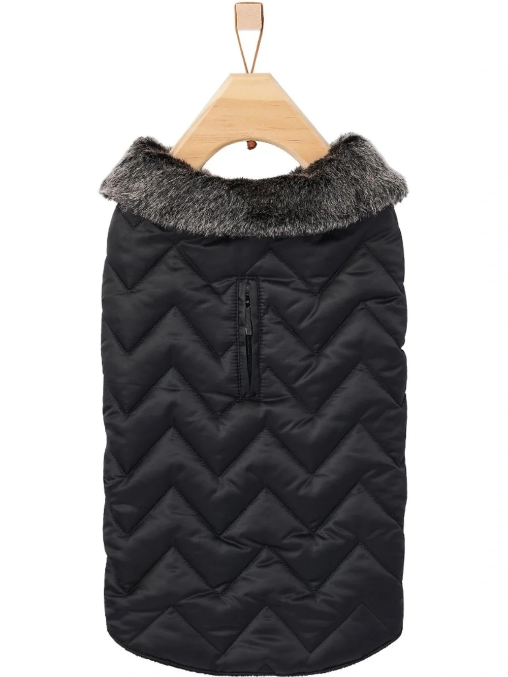 NWT Frisco XXXL Black Chevron Quilted Dog Coat Faux Fur Trim Winter Jacket